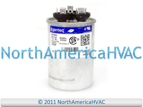 Capcom GE Genteq Dual Run Capacitor Round 25/5 uf MFD 370